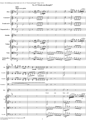 "Die Entführung aus dem Serail", Act 2, No. 13 "Frisch zum Kampfe!" - Full Score