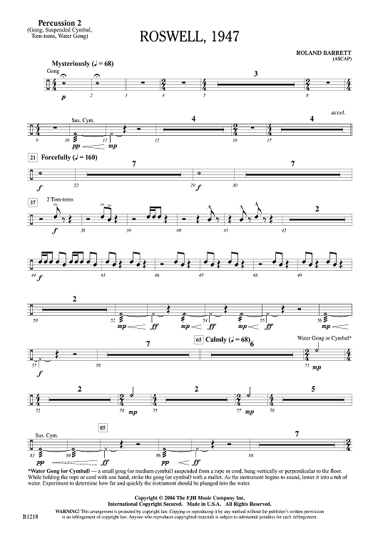 Roswell, 1947 - Percussion 2