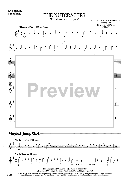 The Nutcracker (Overture and Trepak) - Eb Baritone Sax