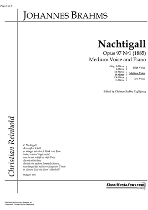 Nachtigall Op.97 No. 1