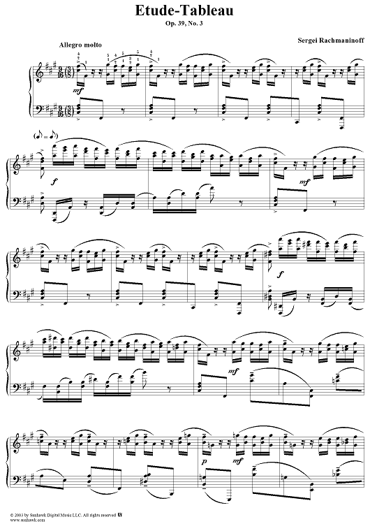 Etude-Tableau in F-sharp Minor, Op. 39, No. 3