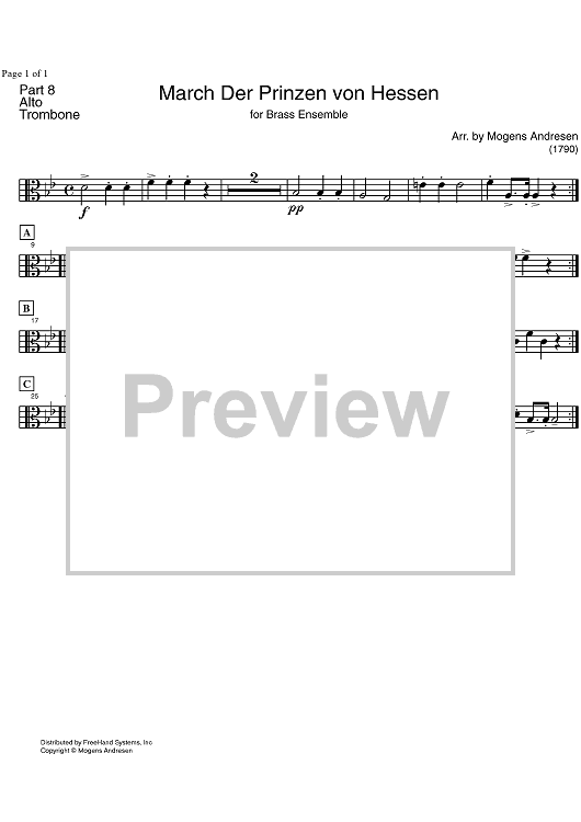 March Der Prinzen von Hessen - Alto Trombone