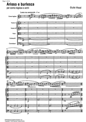 Arioso e Burlesca - Score