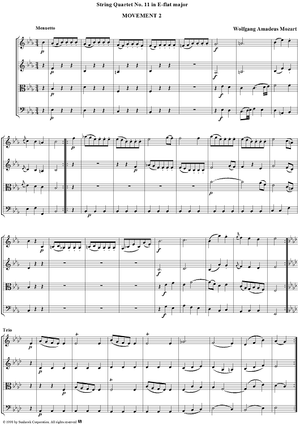 String Quartet No. 11, Movement 2 - Score