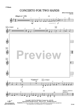 Concerto for Two Hands - F Horn
