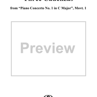 Three Cadenzas to 1st Movt. of Piano Concerto No. 1 in C Major, Op. 15