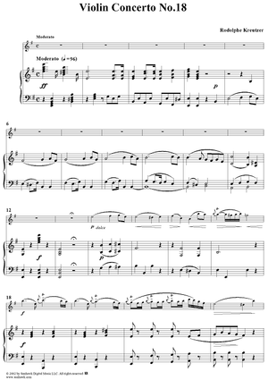 Violin Concerto No.18 - Piano Score