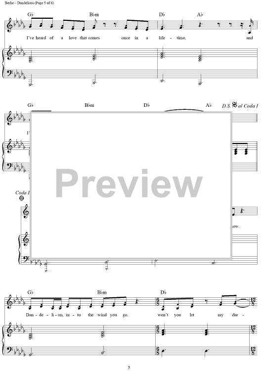 Dandelions Sheet Music By Ruth B For Pianovocalchords Sheet Music Now 