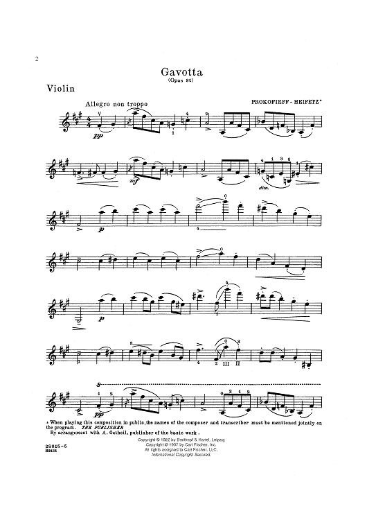 Gavotta - from Four Pieces for Piano, Op. 32, No. 3