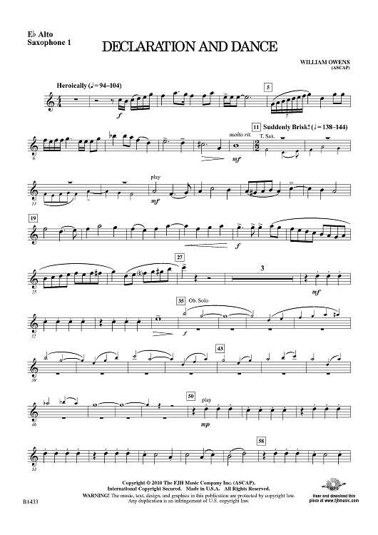 Declaration and Dance - Eb Alto Sax 1