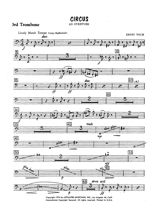 Circus - An Overture - Trombone 3