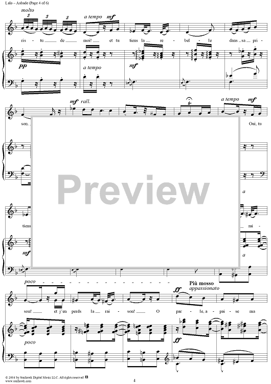 Aubade Sheet Music for Voice Piano Sheet Music Now