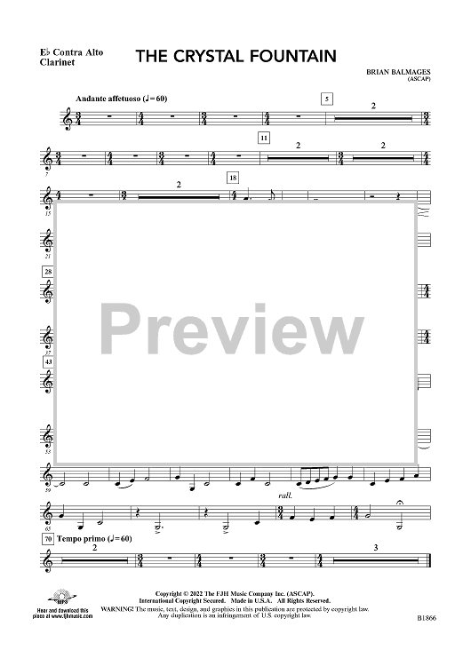 The Crystal Fountain - Eb Contra Alto Clarinet