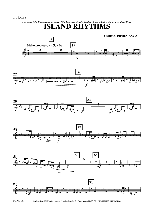 Island Rhythms - Horn 2 in F