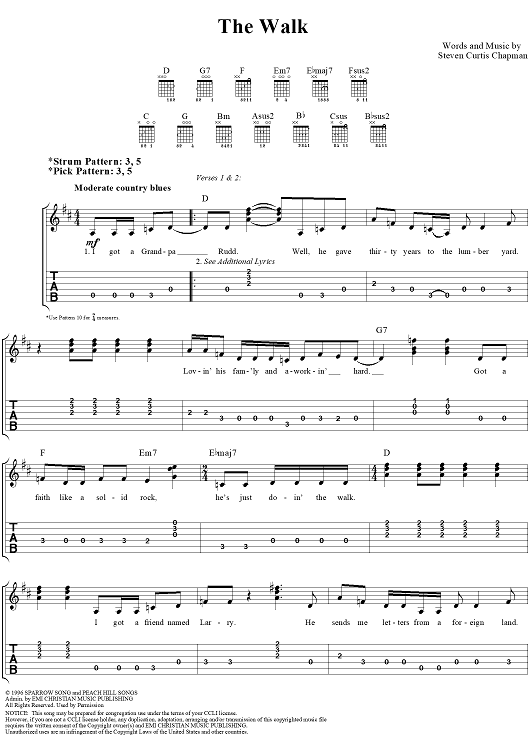 Hiding Place Sheet Music | Steven Curtis Chapman | Guitar Chords/Lyrics