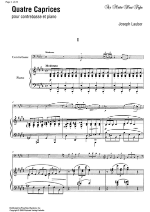 Quatre Caprices - Score