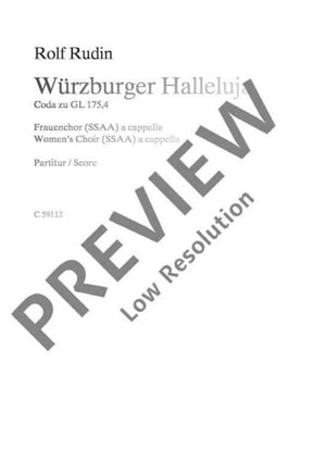 Würzburger Halleluja - Choral Score