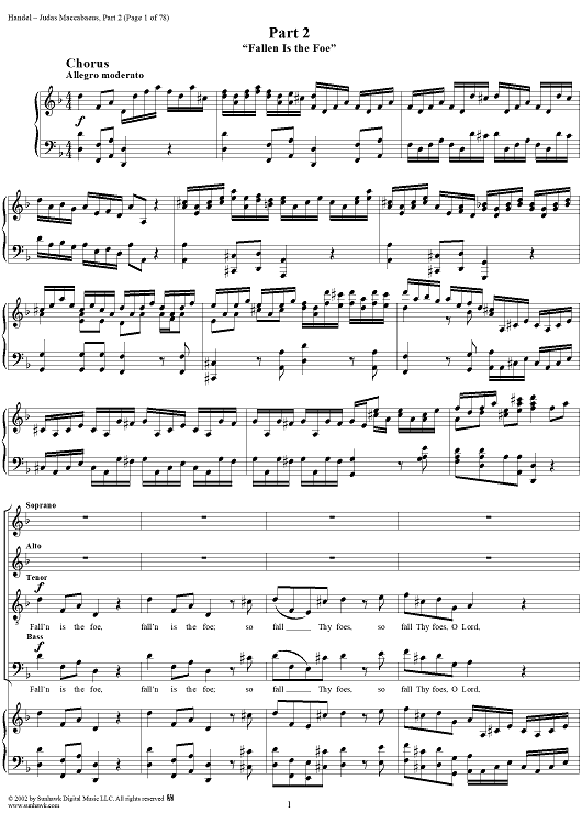 Judas Maccabaeus, HWV63, Part 2 - Vocal Score