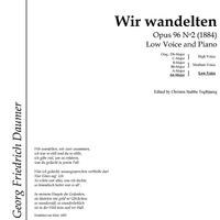 Wir wandelten Op.96 No. 2