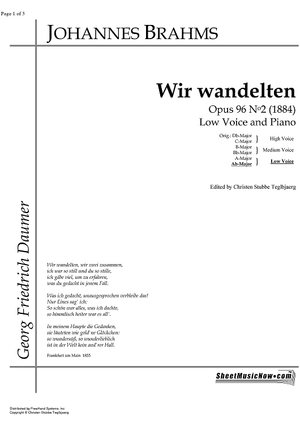 Wir wandelten Op.96 No. 2