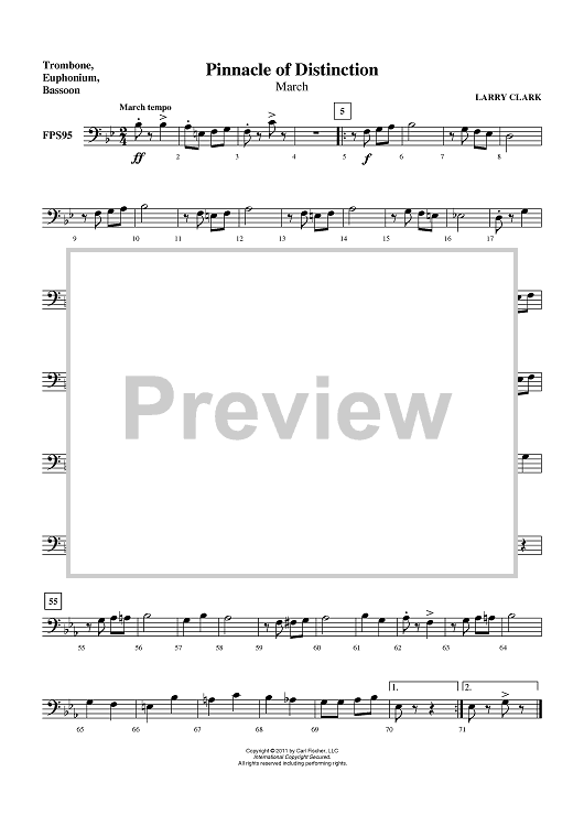 Pinnacle of Distinction (March) - Trombone/Euphonium BC/Bassoon