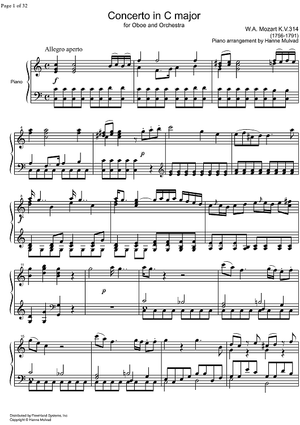 Concerto C Major KV314 - Score