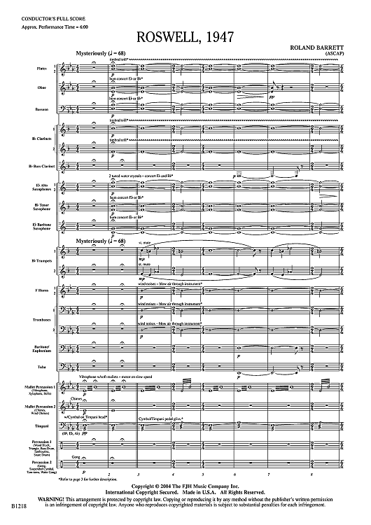 Roswell, 1947 - Score