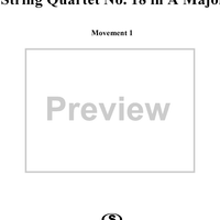 String Quartet No. 18, Movement 1 - Score