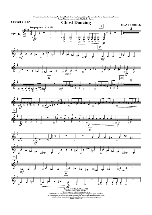 Ghost Dancing - Clarinet 2 in Bb