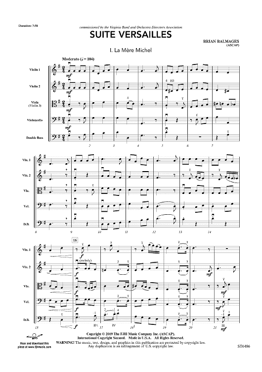 Suite Versailles - Score