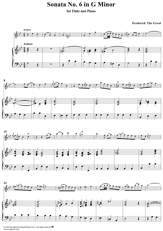 Sonata No. 6 in G Minor - Piano/Score