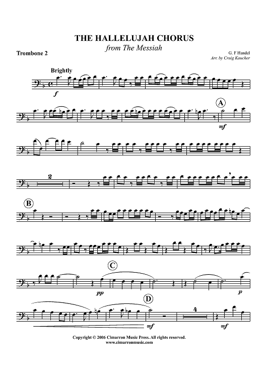 The Hallelujah Chorus - Trombone 2