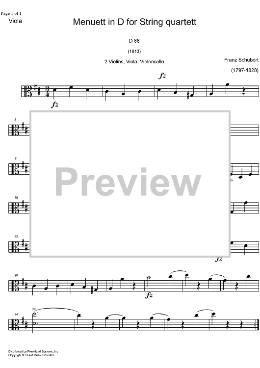 Minuet D Major D86 - Viola