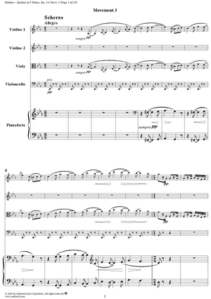 Piano Quintet, Op. 34a, Movement 3 - Piano Score