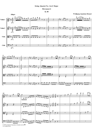 Quartet No. 1, Movement 2 - Score