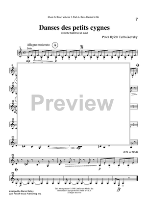 Danses des petits cygnes - from the ballet Swan Lake - Part 4 Bass Clarinet in Bb