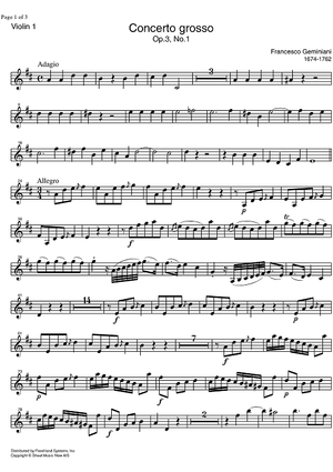 Concerto Grosso Op. 3 No. 1 - Violin 1