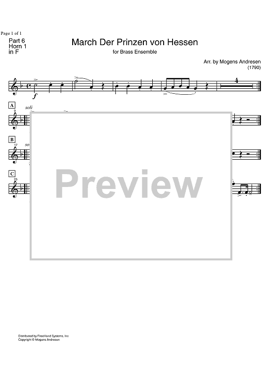 March Der Prinzen von Hessen - Horn in F 1