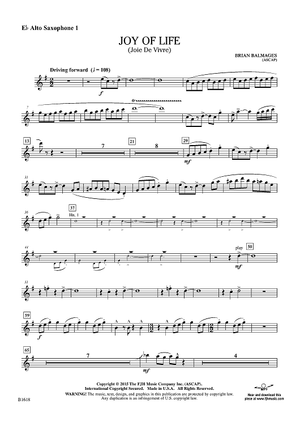 Joy of Life (Joie de Vivre) - Eb Alto Sax 1