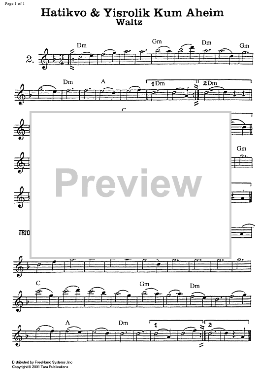 Hatikvo / Yisrolik Kum Aheim (Waltz)