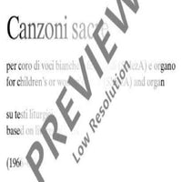 Canzoni sacre - Score