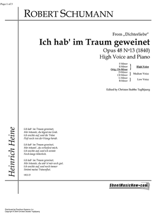 Ich hab' im Traum geweinet Op.48 No.13