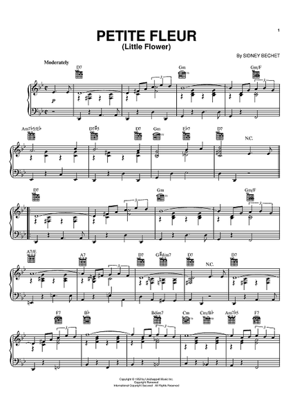 Petite Fleur (Little Flower)" Sheet Music by Chris Barber's Jazz  Band; Sidney Bechet for Piano - Sheet Music Now