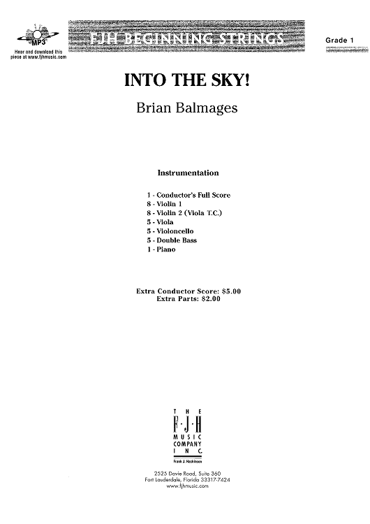 Into The Sky! - Score Cover