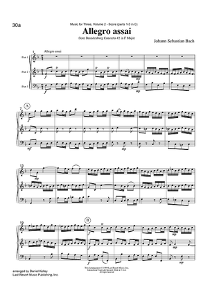 Allegro assai - from Brandenburg Concerto #2 in F Major - Score