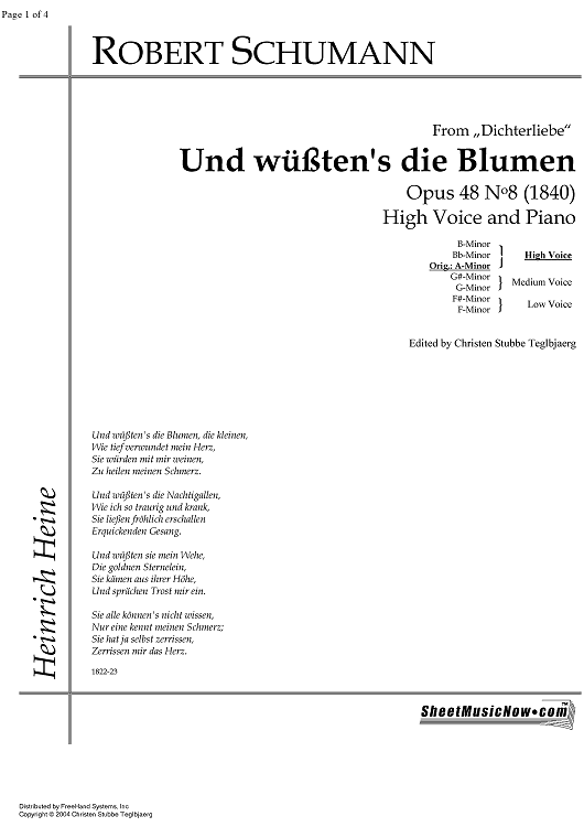 Und wüssten's die Blumen Op.48 No. 8