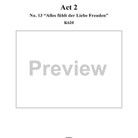 "Alles fühlt der Liebe Freuden", No. 13 from  "Die Zauberflöte", Act 2 (K620) - Full Score