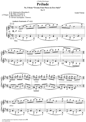 Prélude No. 5 from "Twenty Four Pieces in Free Style," Op. 31