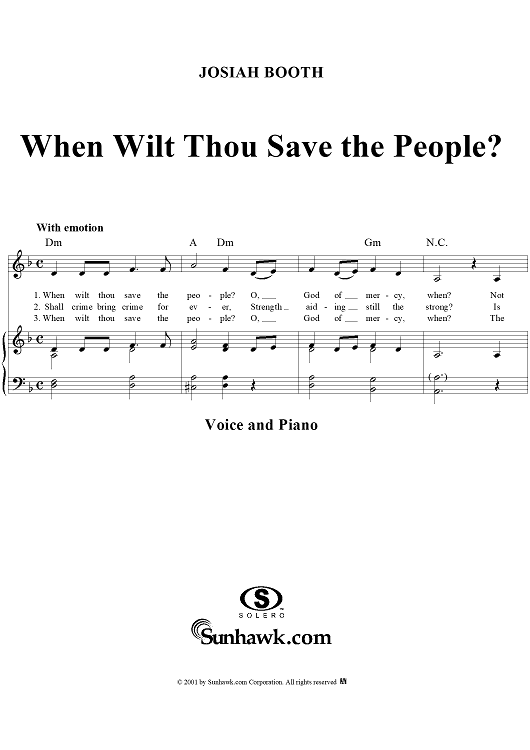 When Wilt Thou Save the People?