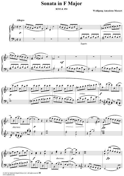 Sonata in F Major, K533 & 494